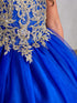 Girls Multi Color Off Shoulder Metallic Lace Tulle Pageant Dress 2-16